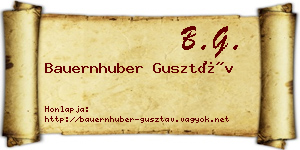 Bauernhuber Gusztáv névjegykártya